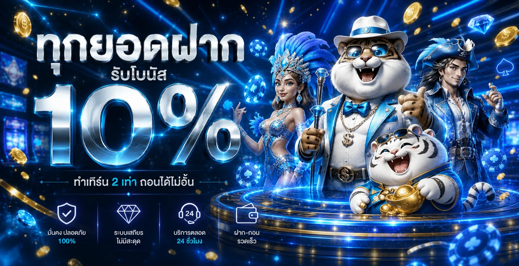 แบนเนอร์ RX168 รับโบนัสพร้อมตัวละครเกมและระบบบริการ 24 ชั่วโมง